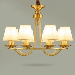 Lustre rustique en laiton à 8 lumières avec métal et cuivre intégrés