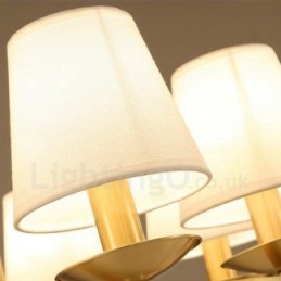 Lustre rustique en laiton à 8 lumières avec métal et cuivre intégrés