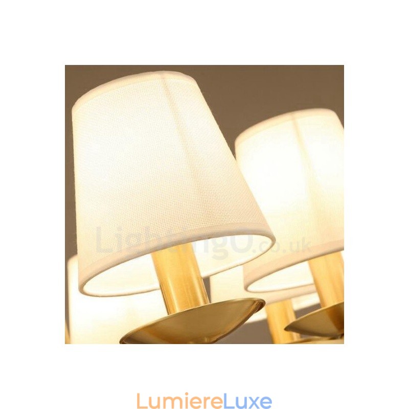 Lustre rustique en laiton à 8 lumières avec métal et cuivre intégrés