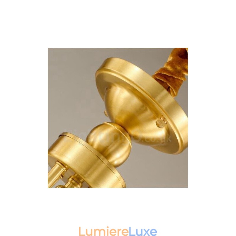 Lustre rustique en laiton à 8 lumières avec métal et cuivre intégrés