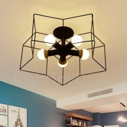 Lustre intégré à 5 lumières de style rustique