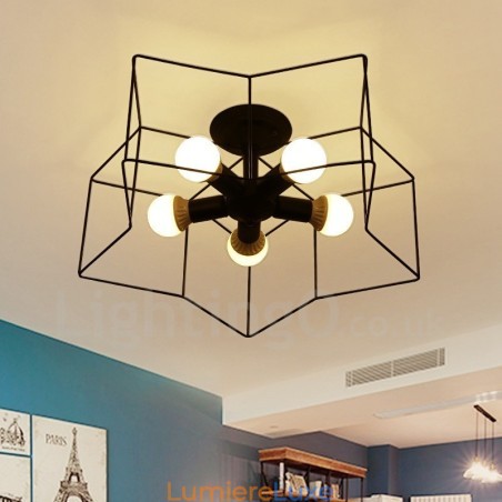 Lustre intégré à 5 lumières de style rustique Lustre intégré à 5 lumières de style rustique