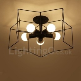 Lustre intégré à 5 lumières de style rustique