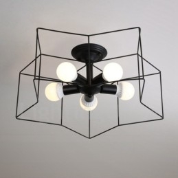 Lustre intégré à 5 lumières de style rustique