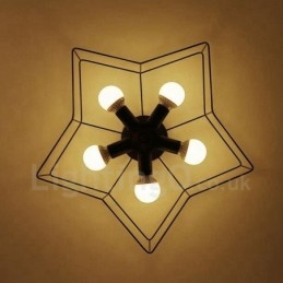 Lustre intégré à 5 lumières de style rustique