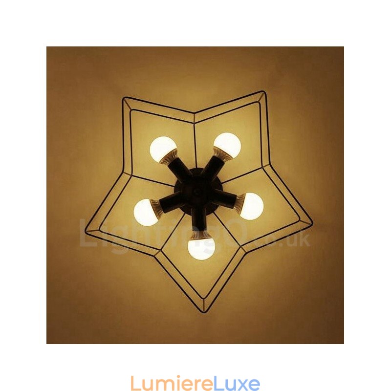 Lustre intégré à 5 lumières de style rustique