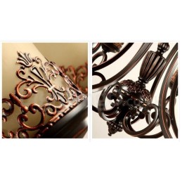 Lustre en métal intégré à 5 lumières de style rustique