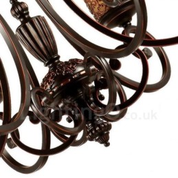 Lustre en métal intégré à 6 lumières de style rustique