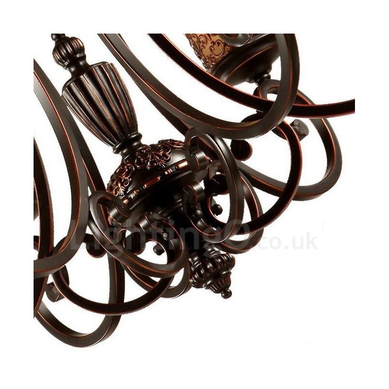 Lustre en métal intégré à 8 lumières de style rustique