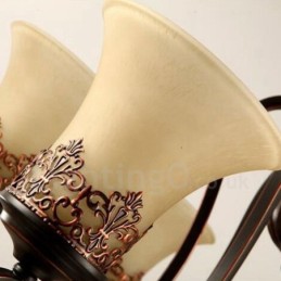 Lustre en métal intégré à 8 lumières de style rustique