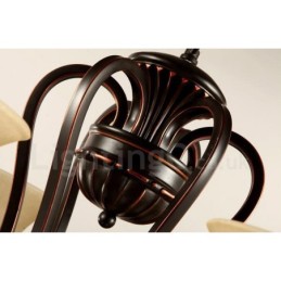 Lustre en métal intégré à 8 lumières de style rustique