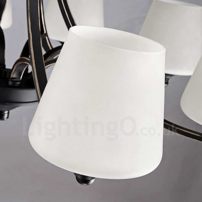 Lustre en métal intégré à 6 lumières de style rustique