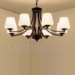 Lustre en métal intégré à 8 lumières de style rustique