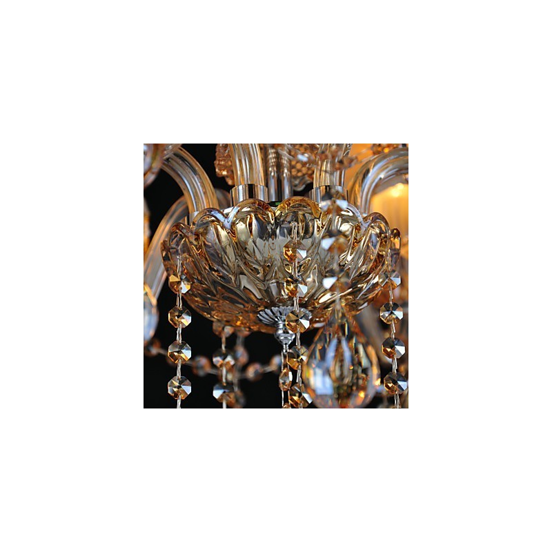 Lustre en cristal traditionnel classique en verre à 6 lumières