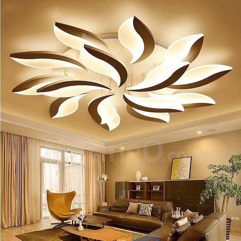 Lustre intégré contemporain moderne à 15 lumières de 128 W