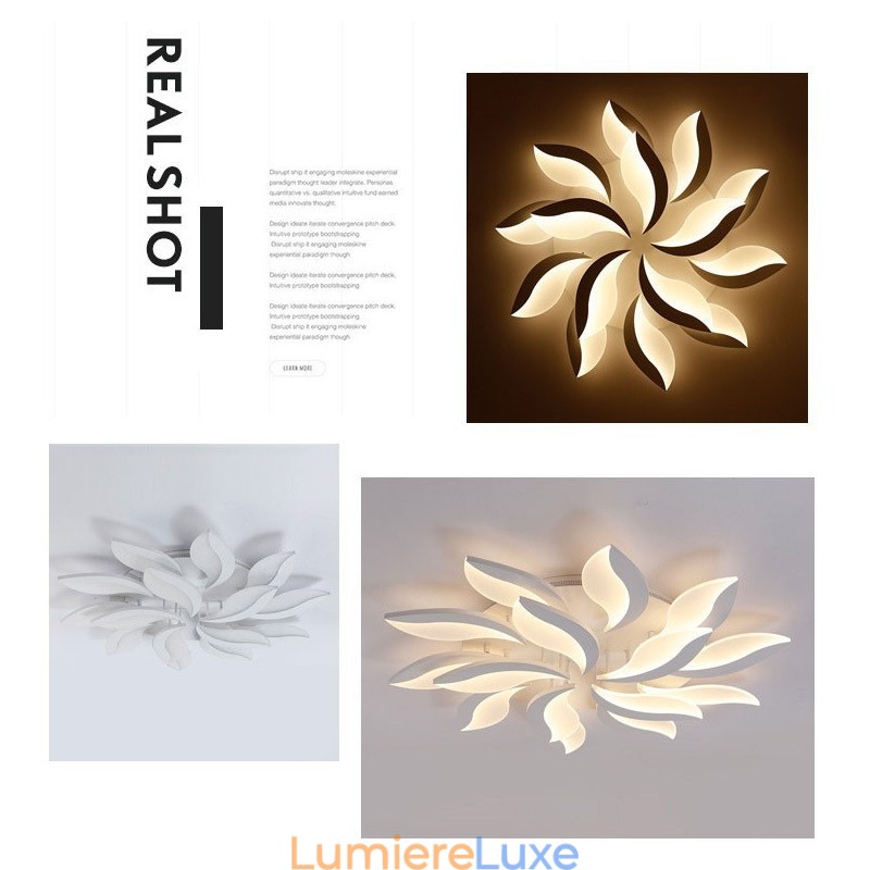 Lustre intégré contemporain moderne à 15 lumières de 128 W