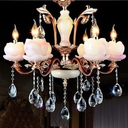 Pendentif en cristal de jade en alliage de zinc de luxe de style européen