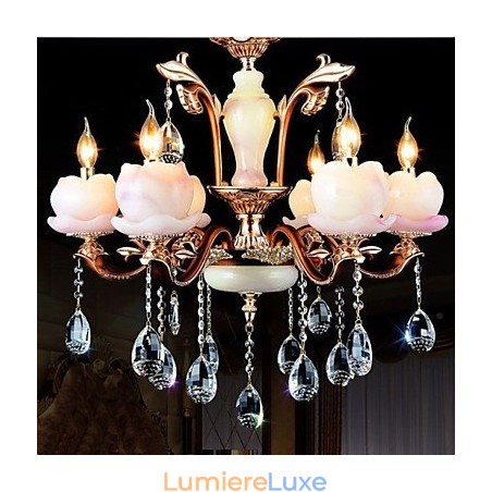 Pendentif en cristal de jade en alliage de zinc de luxe de style européen Pendentif en cristal de jade en alliage de zinc de luxe de style européen
