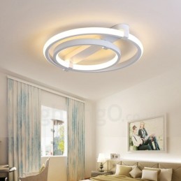 Lustre contemporain moderne à 2 anneaux