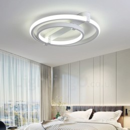 Lustre contemporain moderne à 2 anneaux