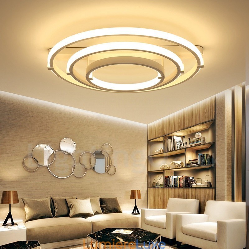 Lustre contemporain moderne à 3 anneaux