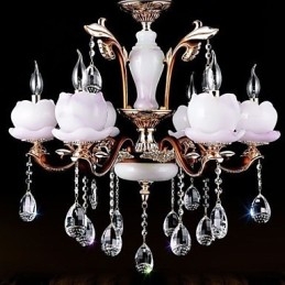 Pendentif en cristal de jade en alliage de zinc de luxe de style européen