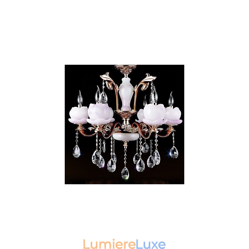 Pendentif en cristal de jade en alliage de zinc de luxe de style européen