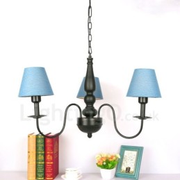 Lustre classique traditionnel en métal intégré à 3 lumières