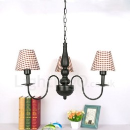 Lustre classique traditionnel en métal intégré à 3 lumières