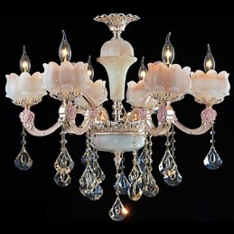 Lampes suspendues en cristal et alliage de zinc de style européen et jade naturel