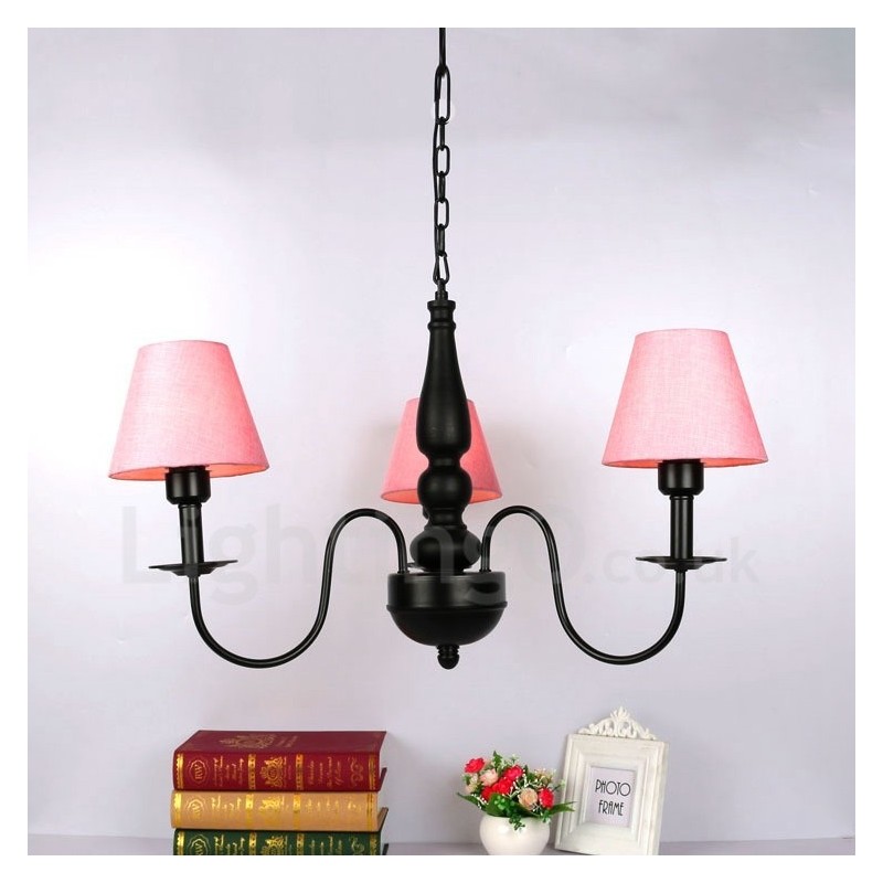 Lustre classique traditionnel en métal intégré à 3 lumières