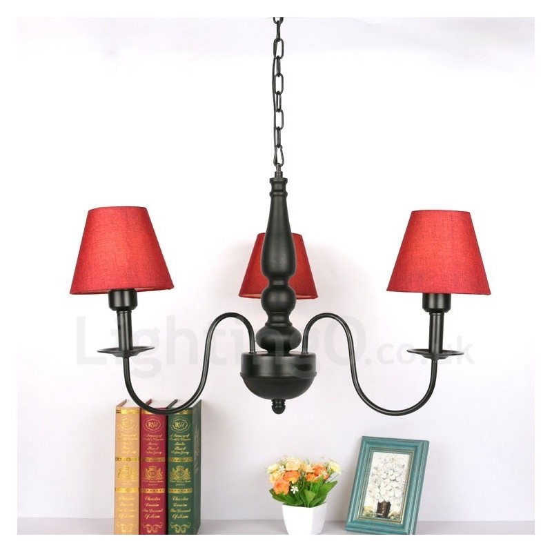 Lustre classique traditionnel en métal intégré à 3 lumières