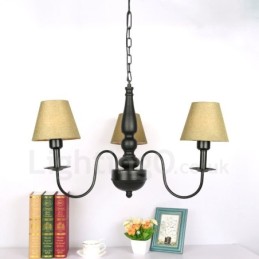 Lustre classique traditionnel en métal intégré à 3 lumières