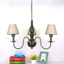 Lustre classique traditionnel en métal intégré à 3 lumières