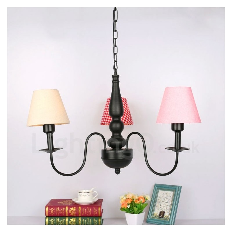 Lustre classique traditionnel en métal intégré à 3 lumières
