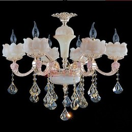 Lampes suspendues en cristal et alliage de zinc de style européen et jade naturel