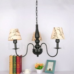Lustre classique traditionnel en métal intégré à 3 lumières