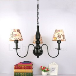 Lustre classique traditionnel en métal intégré à 3 lumières
