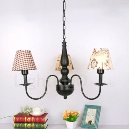 Lustre classique traditionnel en métal intégré à 3 lumières