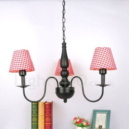 Lustre classique traditionnel en métal intégré à 3 lumières