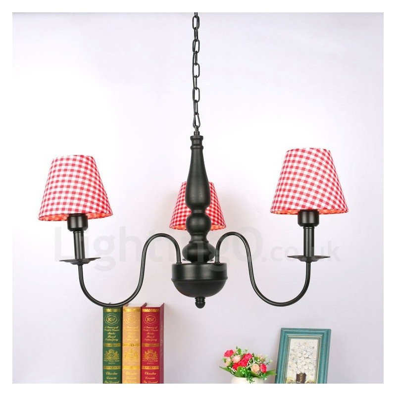 Lustre classique traditionnel en métal intégré à 3 lumières