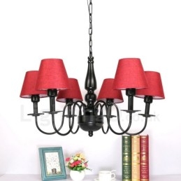 Lustre en métal intégré de style méditerranéen à 6 lumières