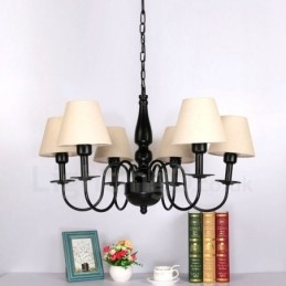 Lustre en métal intégré de style méditerranéen à 6 lumières