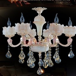 Lampes suspendues en cristal et alliage de zinc de style européen et jade naturel