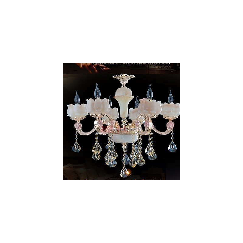 Lampes suspendues en cristal et alliage de zinc de style européen et jade naturel