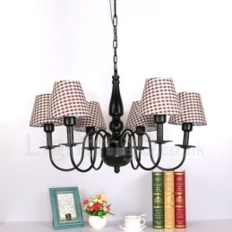 Lustre en métal intégré de style méditerranéen à 6 lumières