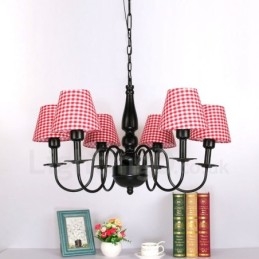 Lustre en métal intégré de style méditerranéen à 6 lumières