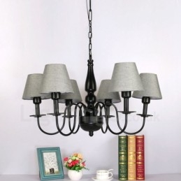 Lustre en métal intégré de style méditerranéen à 6 lumières