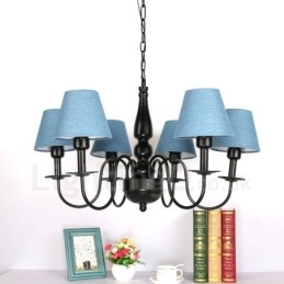 Lustre en métal intégré de style méditerranéen à 6 lumières