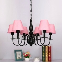Lustre en métal intégré de style méditerranéen à 6 lumières